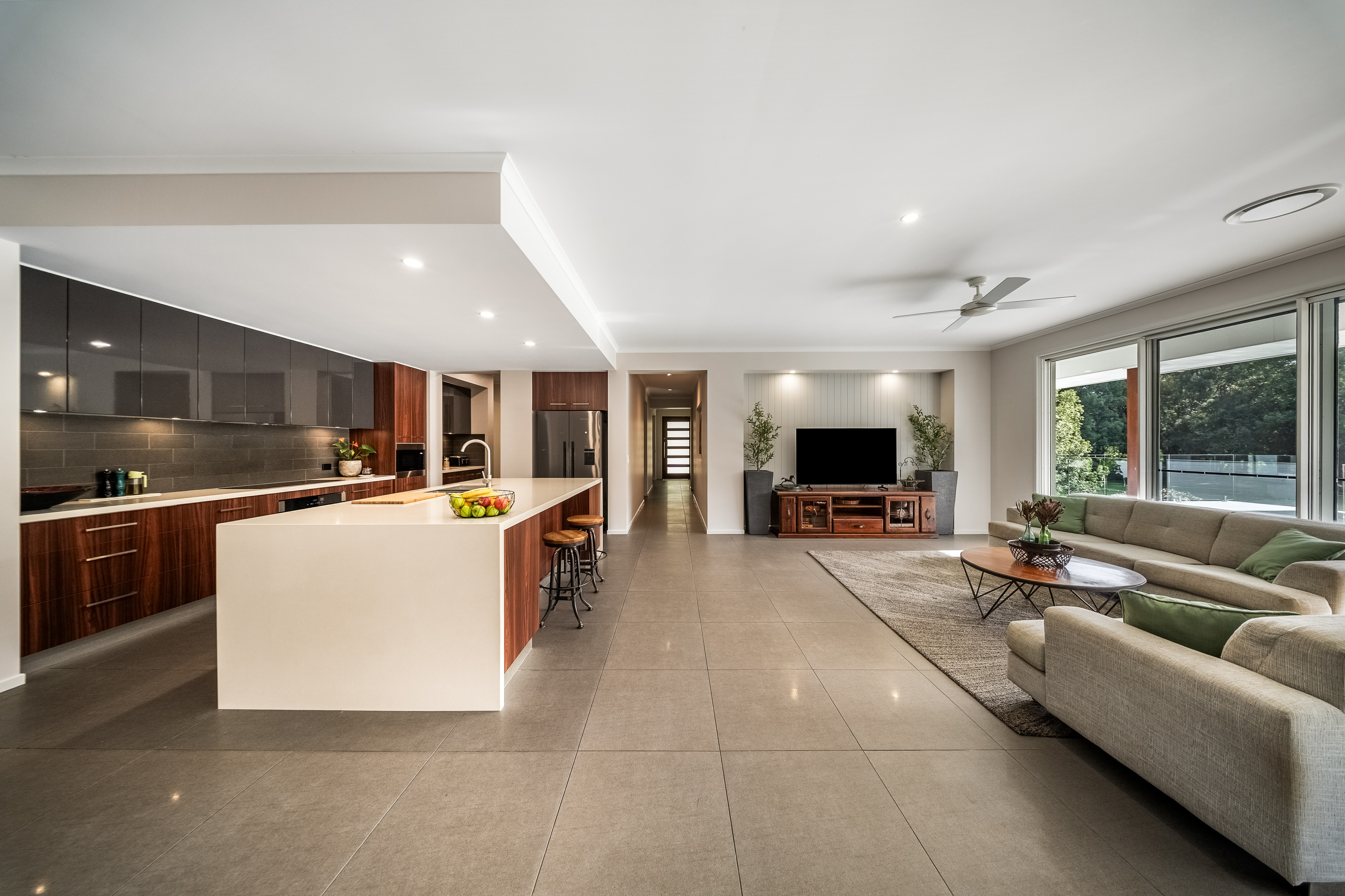Natural creek with paperbark trees — acreage property photography Northern Rivers