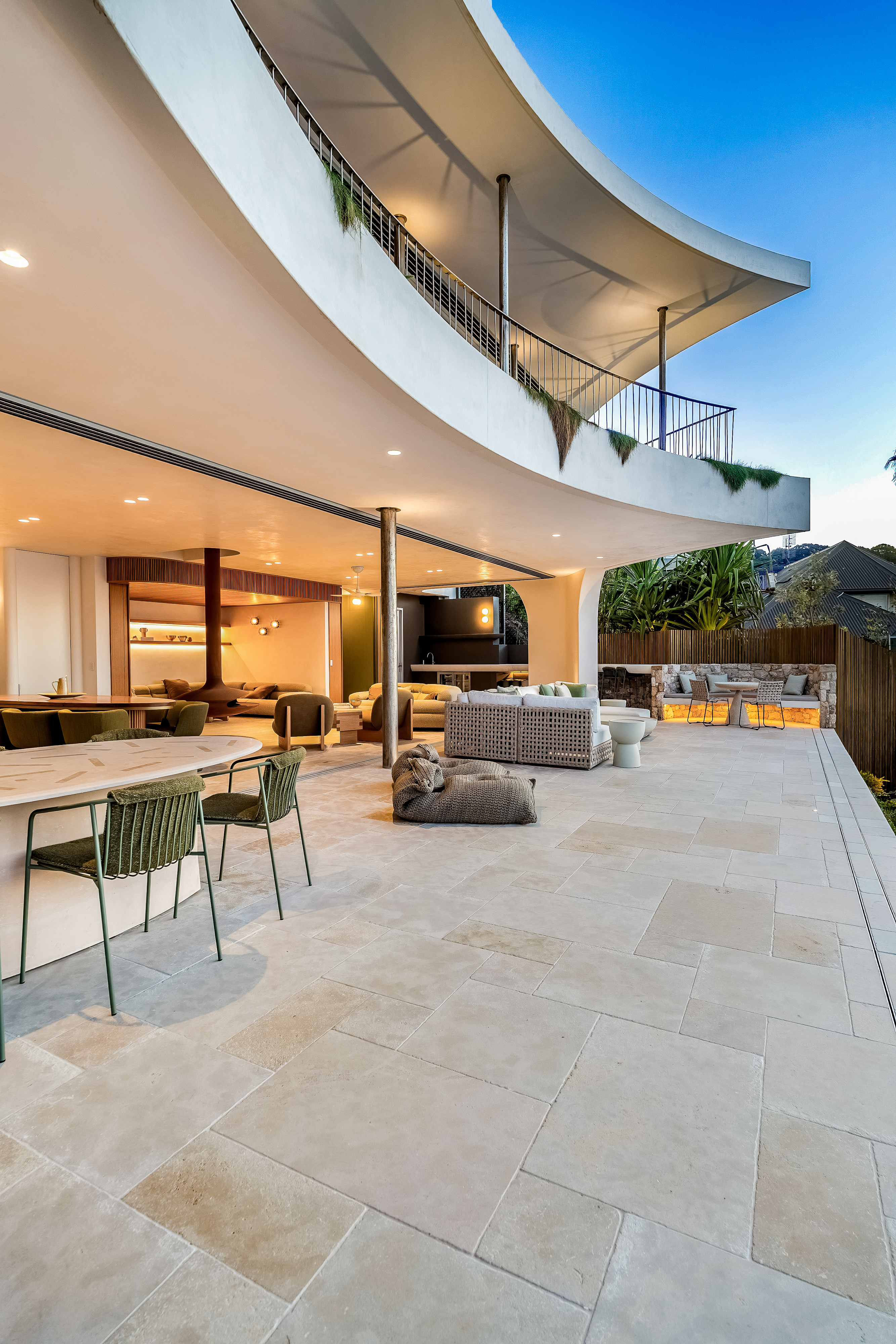The expansive terrace with multiple entertaining zones — real estate photography by Media Drive
